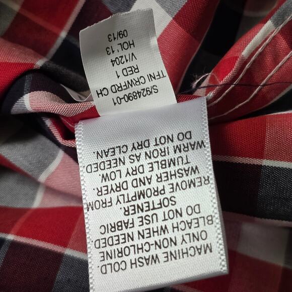 Banana Republic Non-Iron Tailored Slim Fit Crawford Check Shirt Men’s M Red - Picture 6 of 6